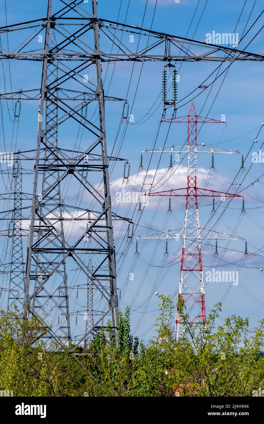 Pylons pylon cable cables electric electricity power lines line