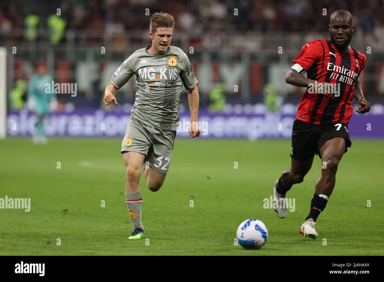 Genoa, Italy. 24 April 2022. Morten Frendrup of Genoa CFC in