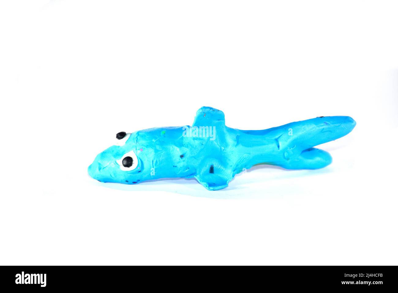 Plasticine shark. Plasticine toys on a white background Stock Photo