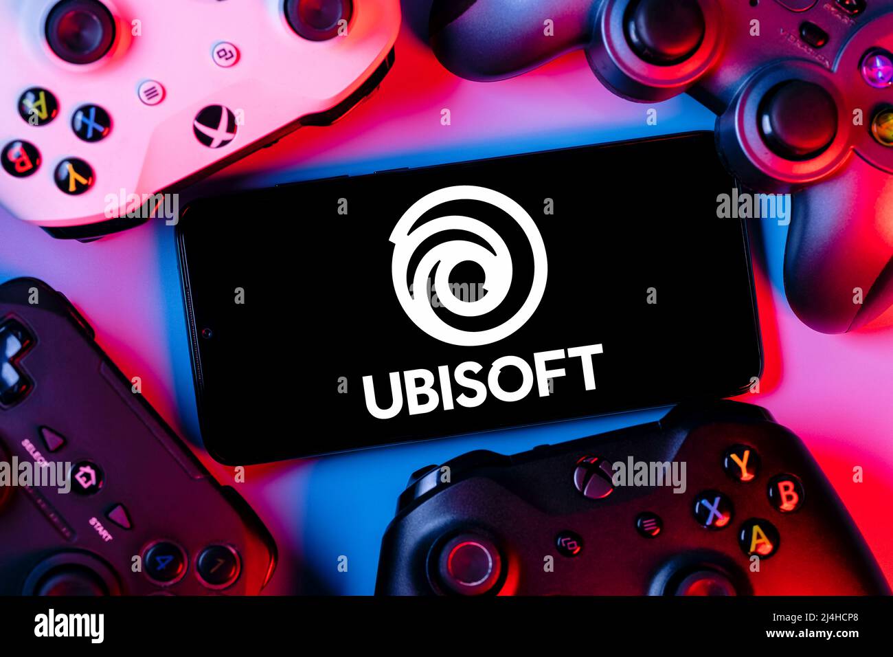 Rockstar Games Video Game Design Company on Screen. Ubisoft Entertainment  SA is a French Video Game Company Editorial Photo - Image of company,  digital: 251271021