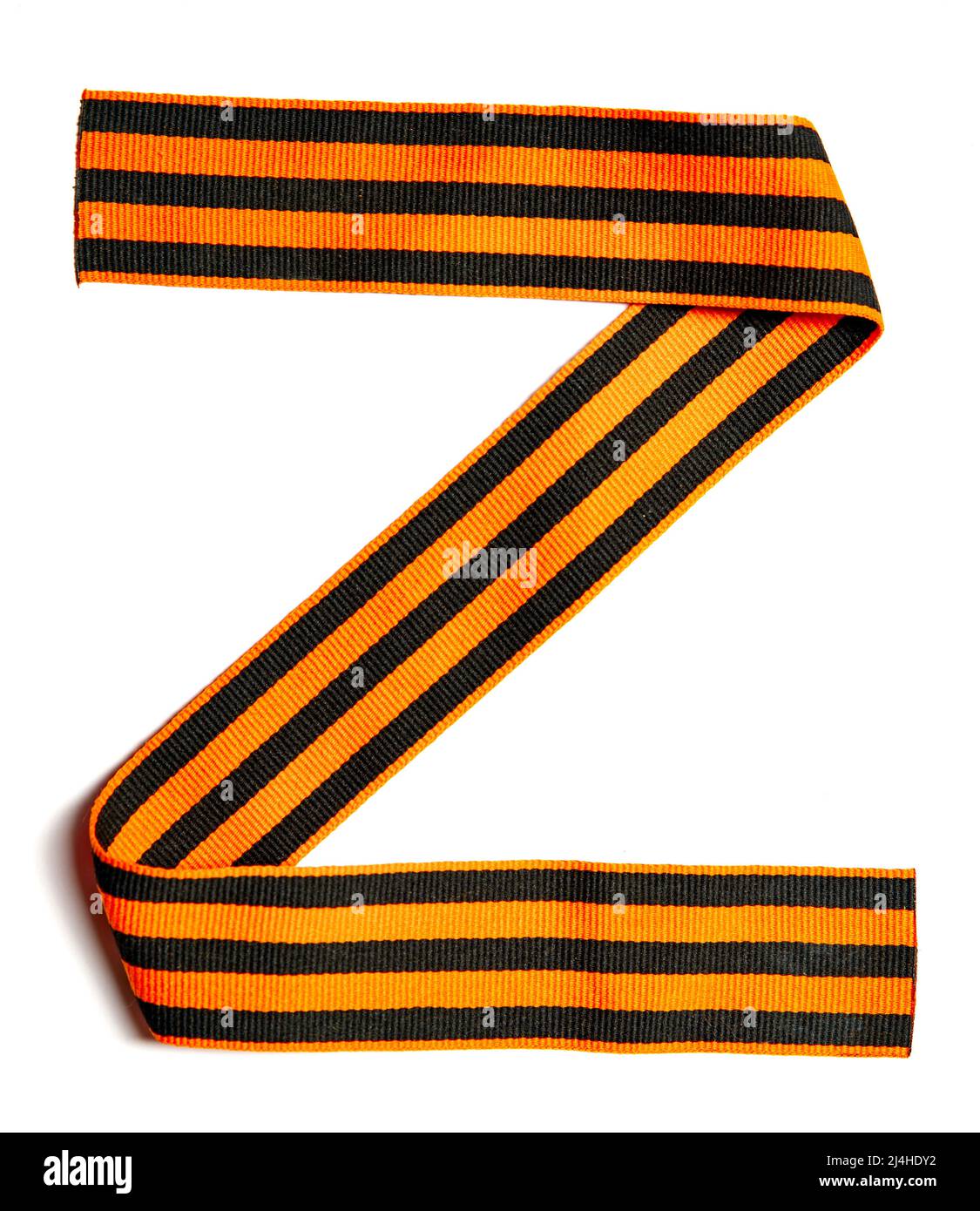 letter z from the St. George ribbon on a white background. Symbol of the special military operation in Ukraine. Stock Photo