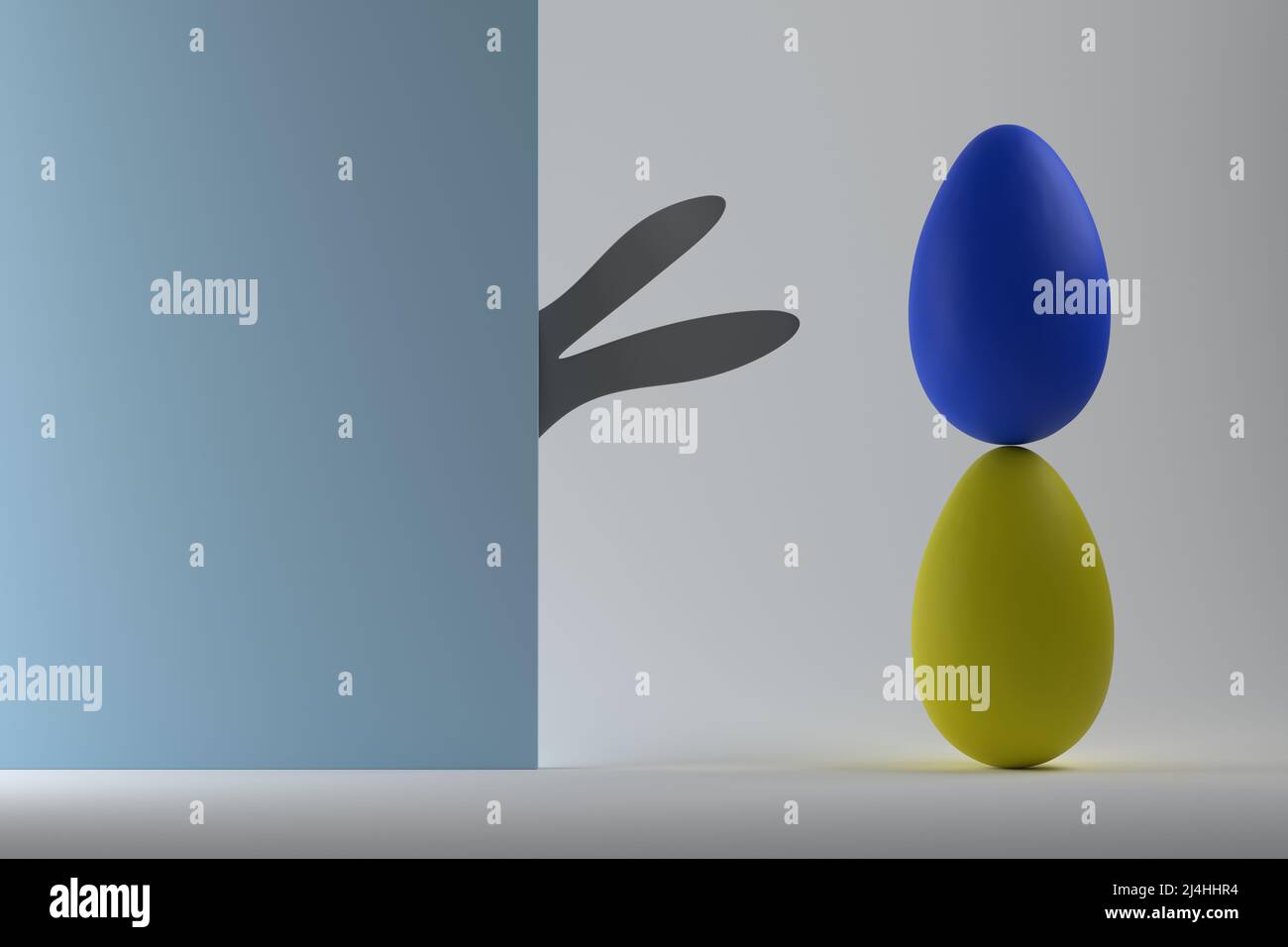 Easter eggs in the colors of the Ukrainian flag - blue and yellow ...