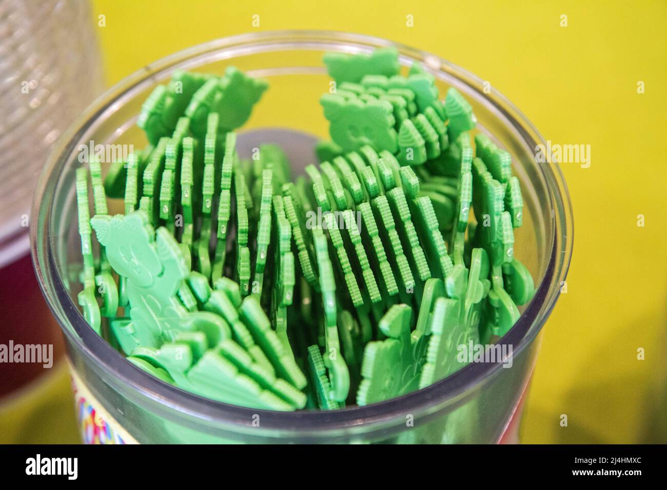 Kissimmee, Florida,USA, April 1st 2022, A jar full of single use