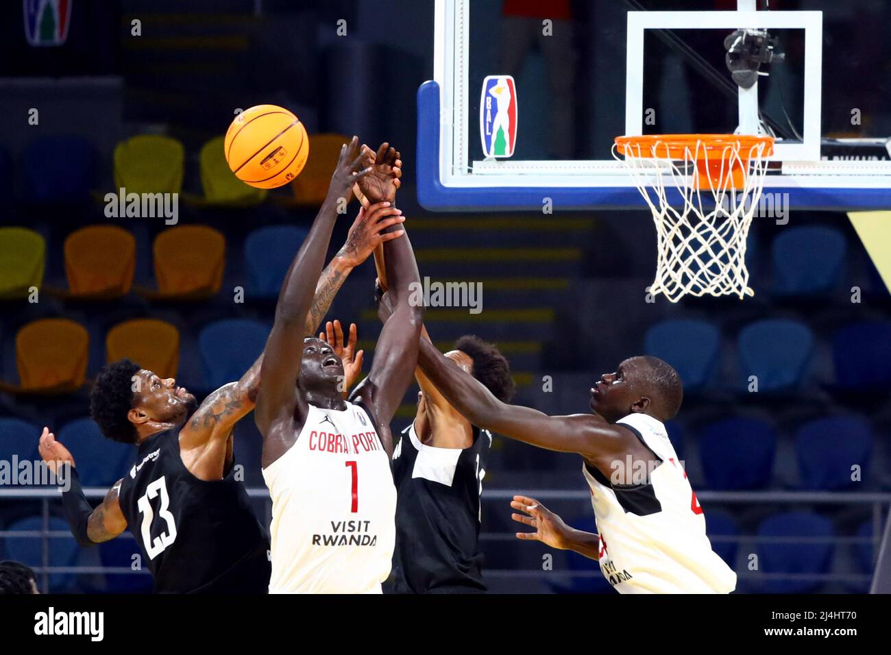 Cairo, Egypt. 15th Apr, 2022. Players compete during the match between