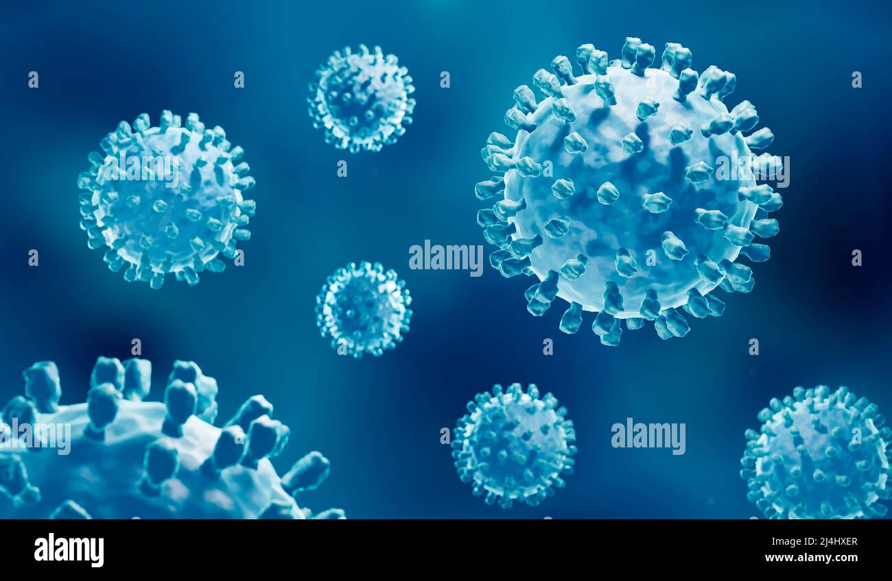 Hepatitis B viruses, illustration Stock Photo