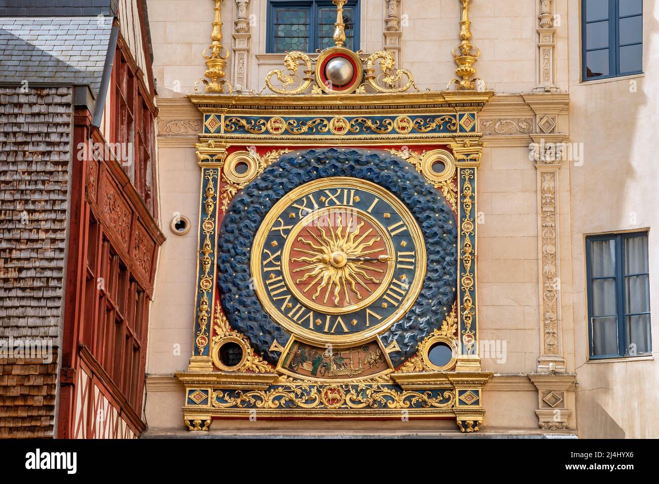 The Gros Horloge in Rouen, France Stock Photo