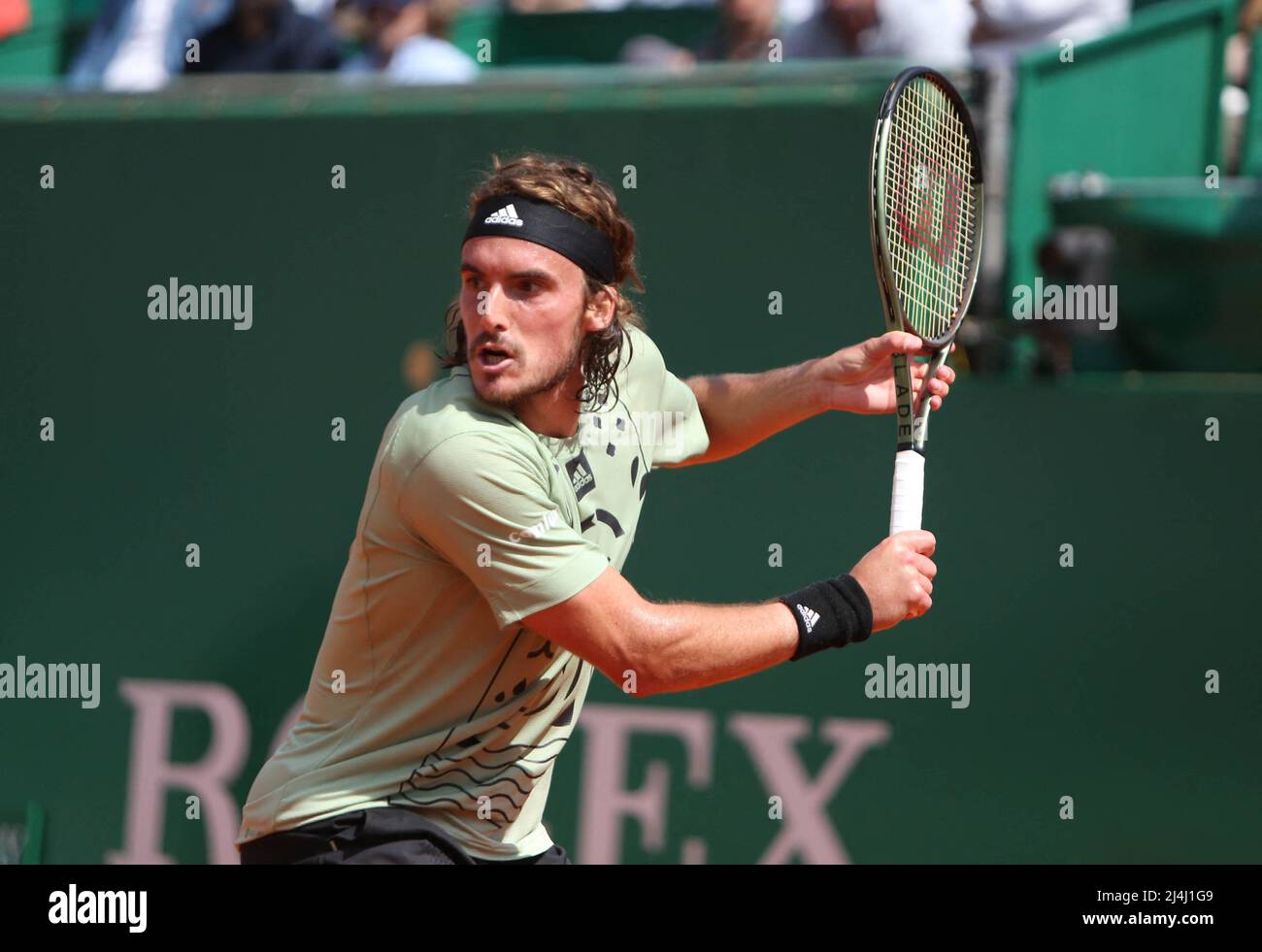 Monte Carlo, Monaco. 15th Apr 2022. Stéfanos Tsitsipás of Grece during the  Rolex -Carlo Masters 2022, ATP Masters 1000 tennis tournament on April 14,  2022 at Monte-Carlo Country Club in Roquebrune-Cap-Martin, France.