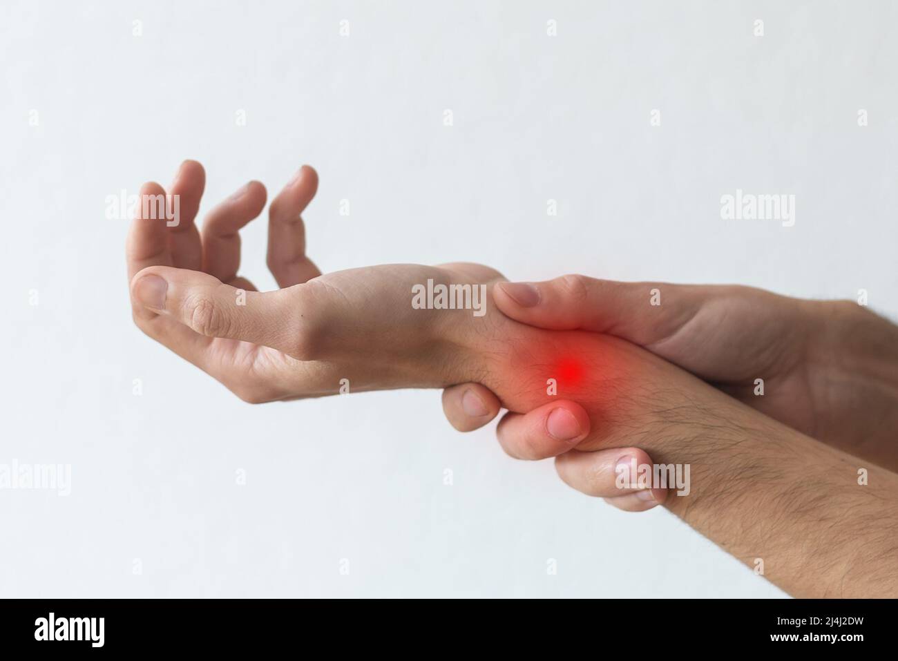 the man injured his wrist. He suffered a tendon injury, arthritis in