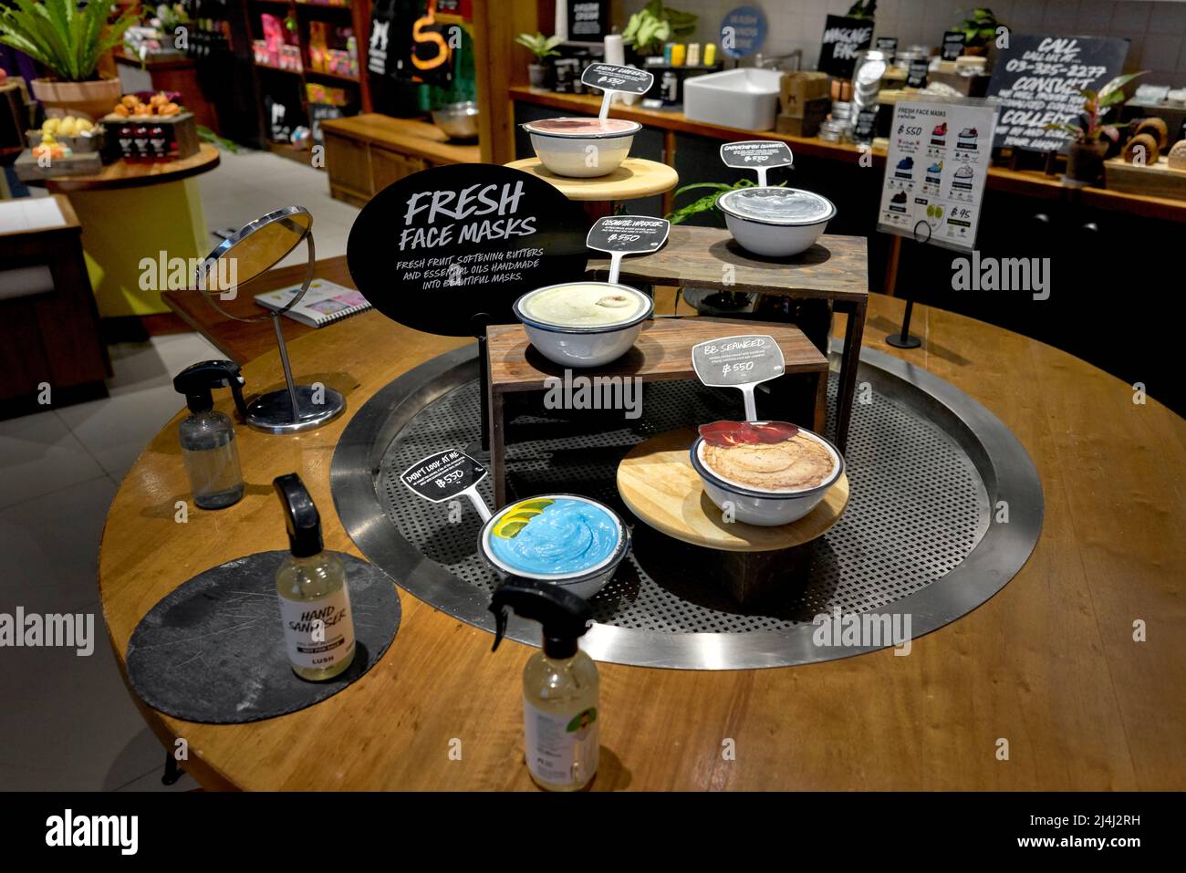 Skin care shop interior with products on display Stock Photo Alamy
