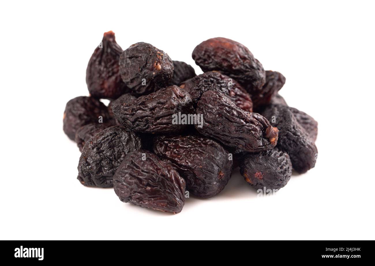Dried Mission Figs on a White Background Stock Photo
