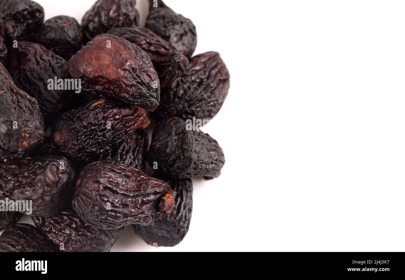 Dried Mission Figs on a White Background Stock Photo