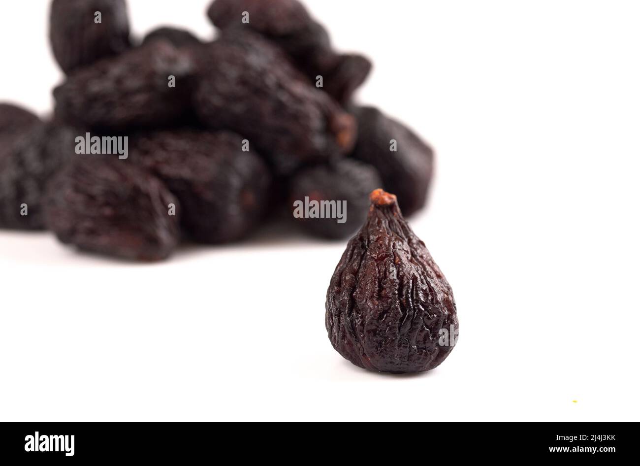 Dried Mission Figs on a White Background Stock Photo