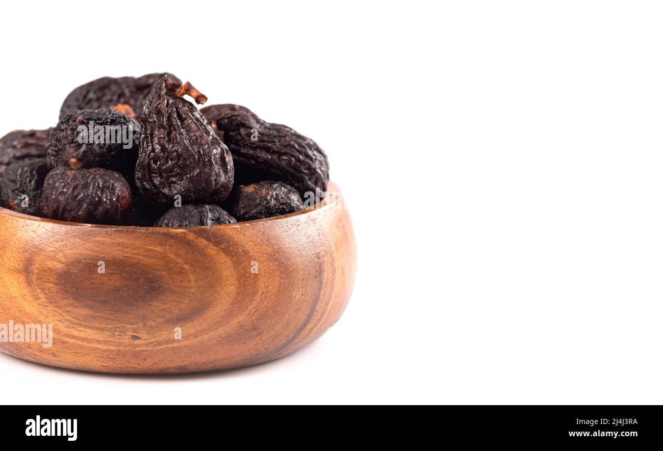 Dried Mission Figs on a White Background Stock Photo