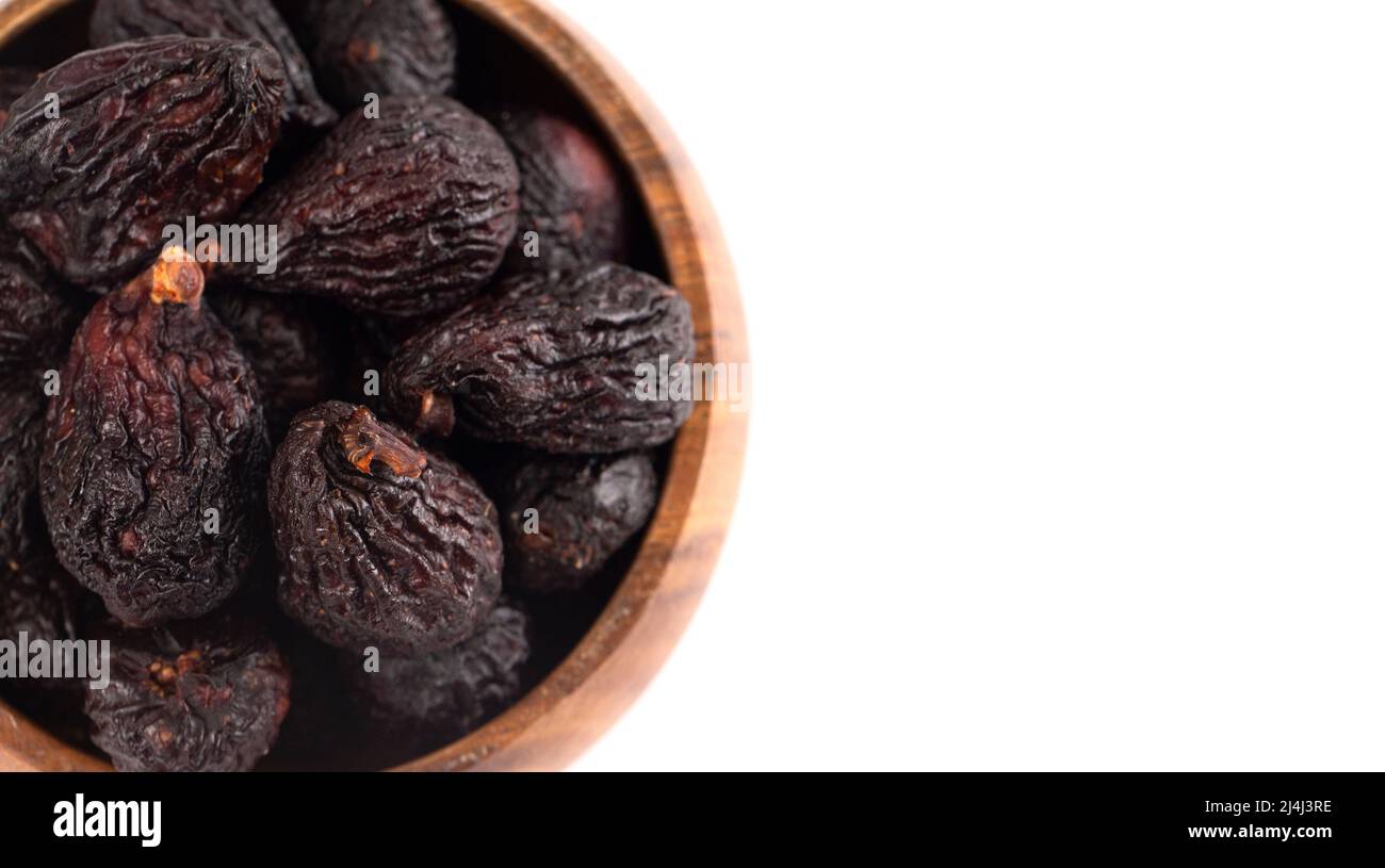 Dried Mission Figs on a White Background Stock Photo