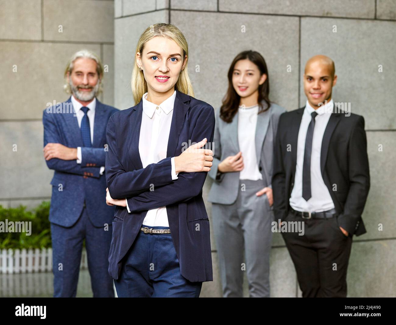 Multinational Person portrait of a team of multinational and multiethnic corporate business ...