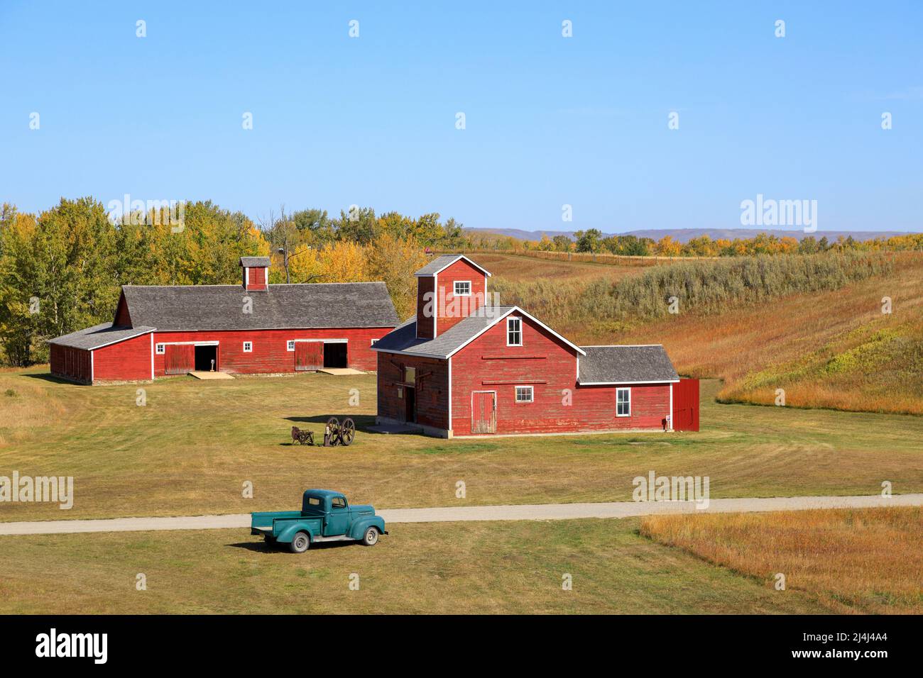 The Bar U Ranch National Historic Site, located near Longview, Alberta, is a preserved ranch that for 70 years was one of the leading ranching operati Stock Photo