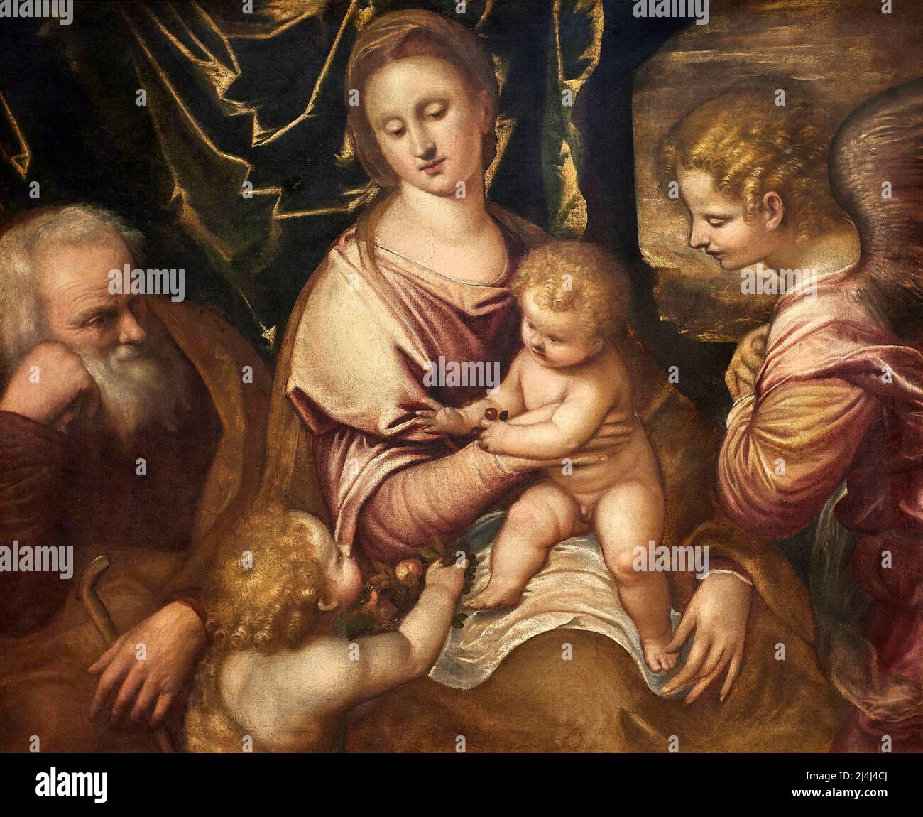 Sacra Famiglia con S. Giovannino - olio su tela - Simone Peterzano ...