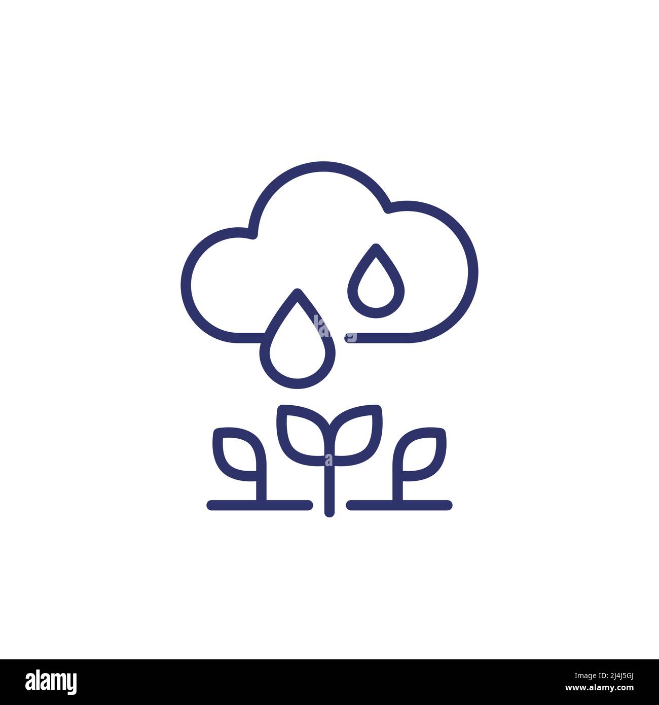 natural irrigation line icon on white Stock Vector