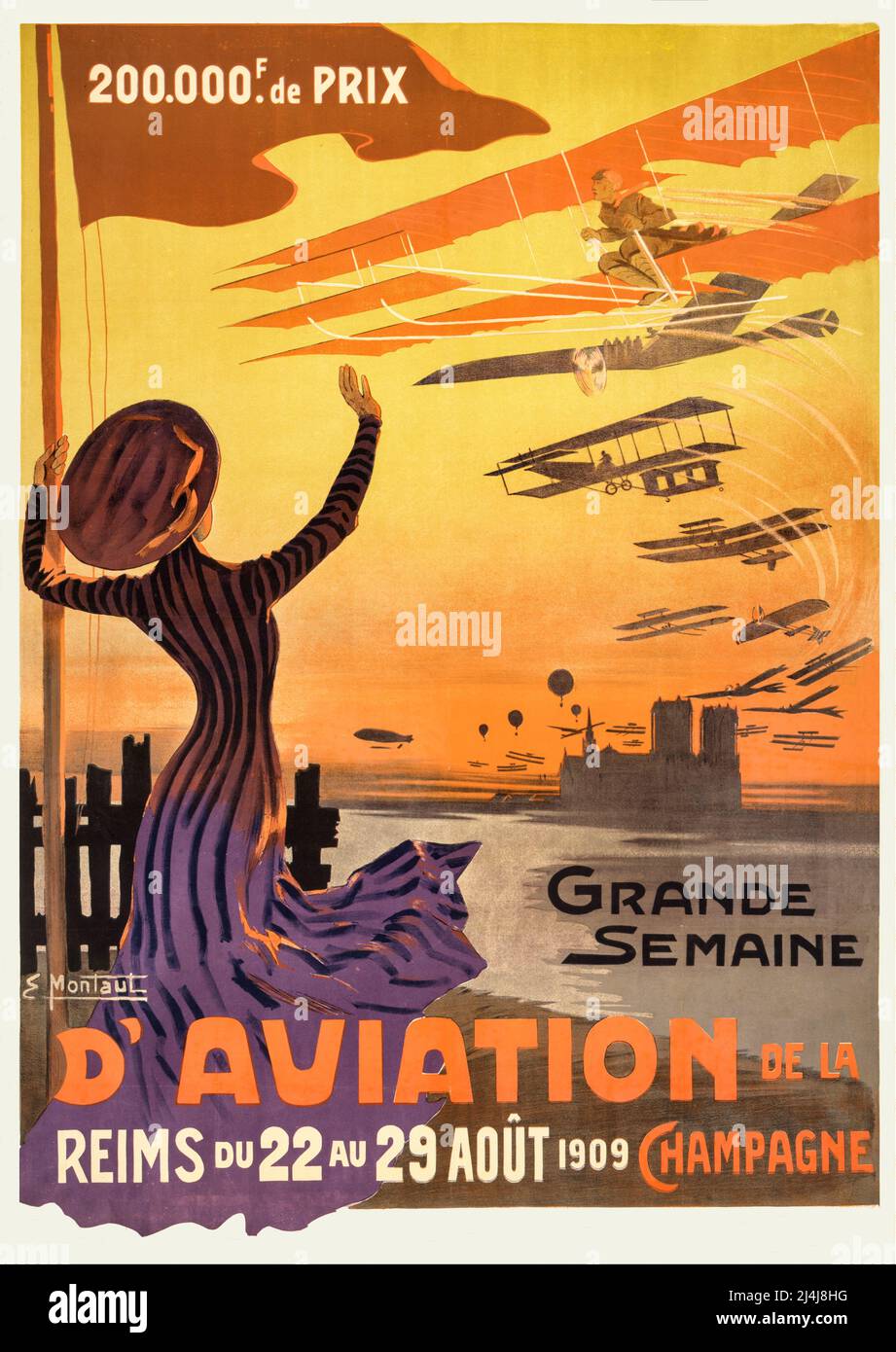 Reproduction 1924  advert poster Wall art. Meeting d Aviation 