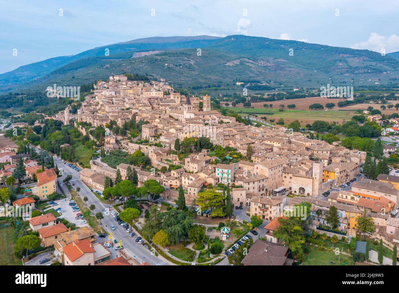 Aerial view of Italian town Spello Stock Photo - Alamy
