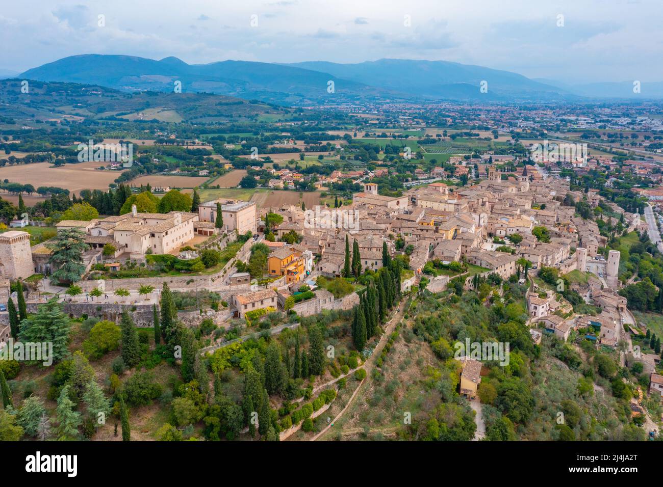 Aerial view of Italian town Spello Stock Photo - Alamy