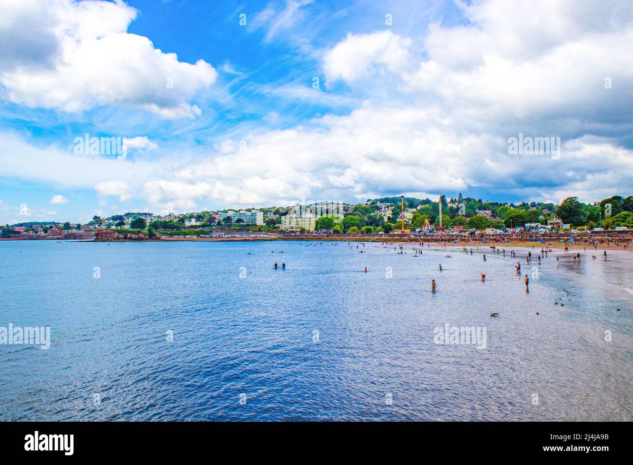 The beach of seaside town of Torquay on the English Riviera in Devon England UK Stock Photo