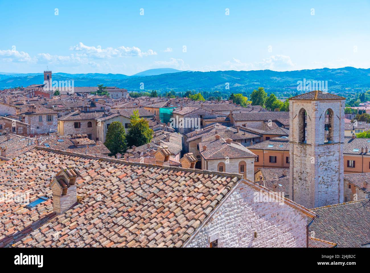 Piazza Grande in Italian town Gubbio Stock Photo - Alamy