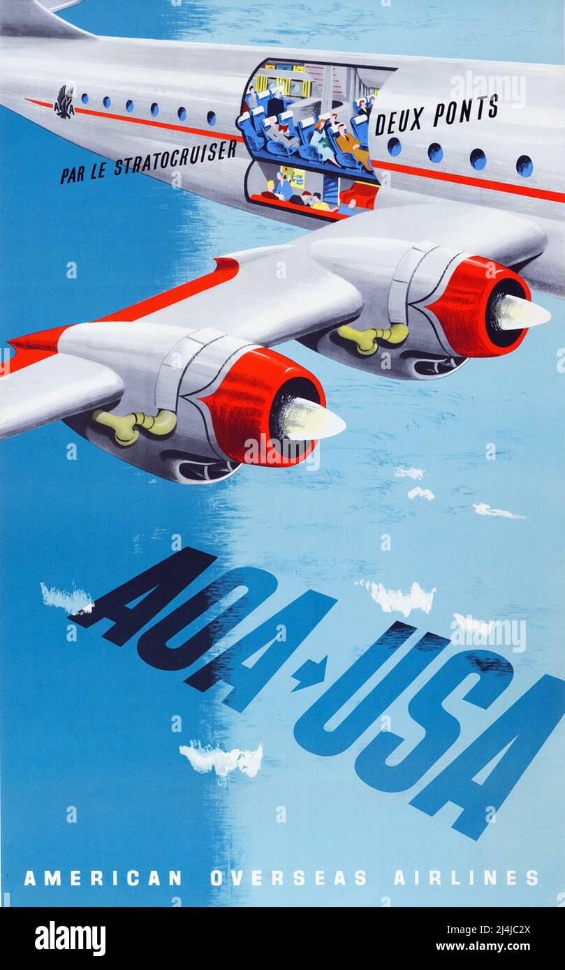 American Airlines Los Angeles vintage travel poster - VINTAGE POSTER