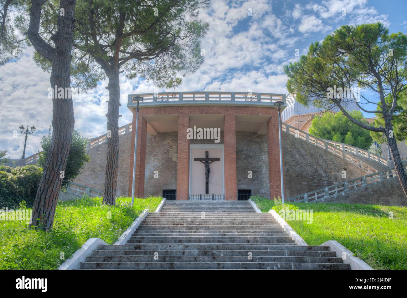 Staircase leading to the sanctuary of the Holy House of Loreto in Italy Stock Photo Alamy