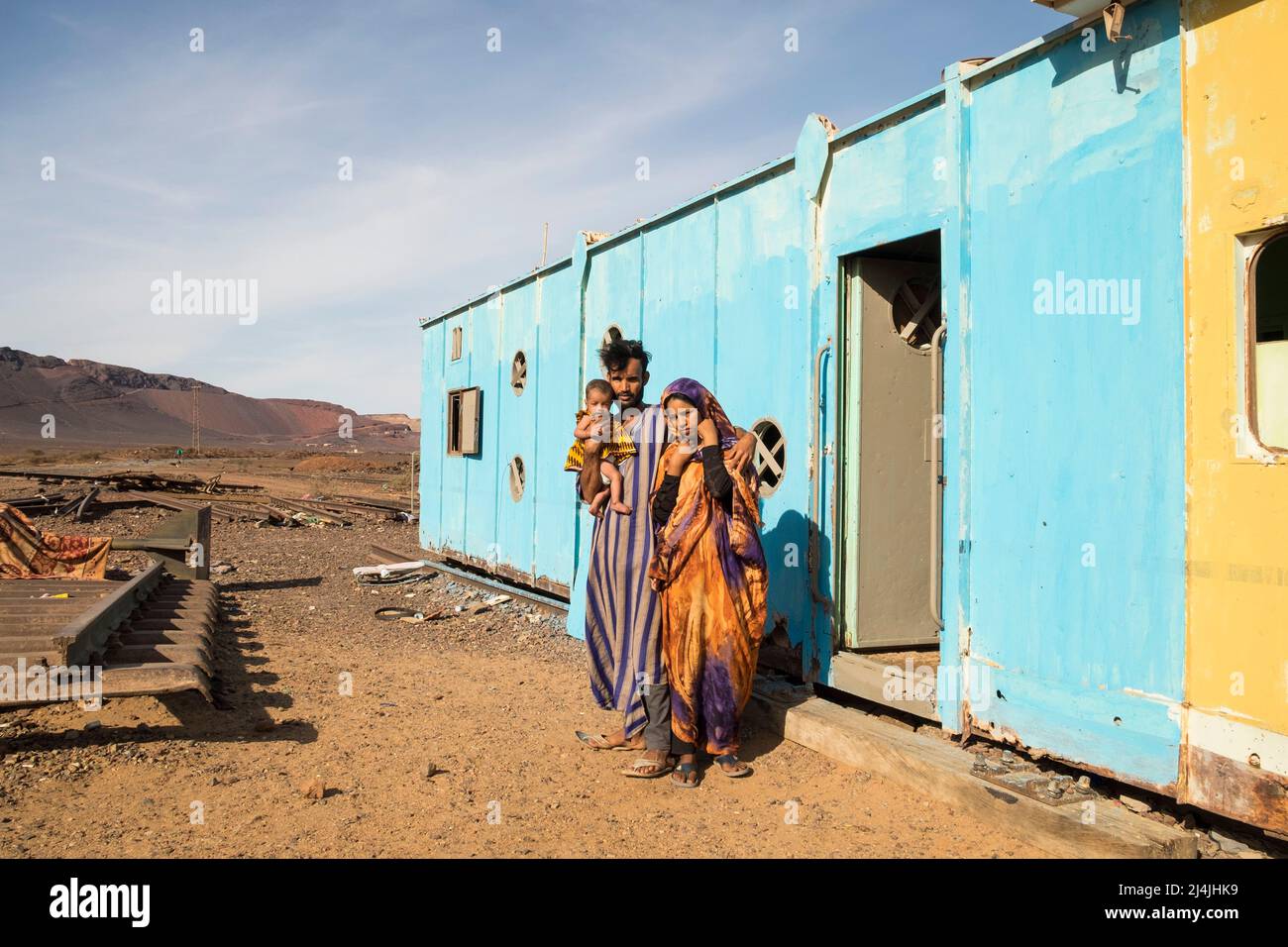 Mauritania, the longest railway in the world, connects Nouadhibou to Zouerat - chief maintenance near Zouerat Stock Photo