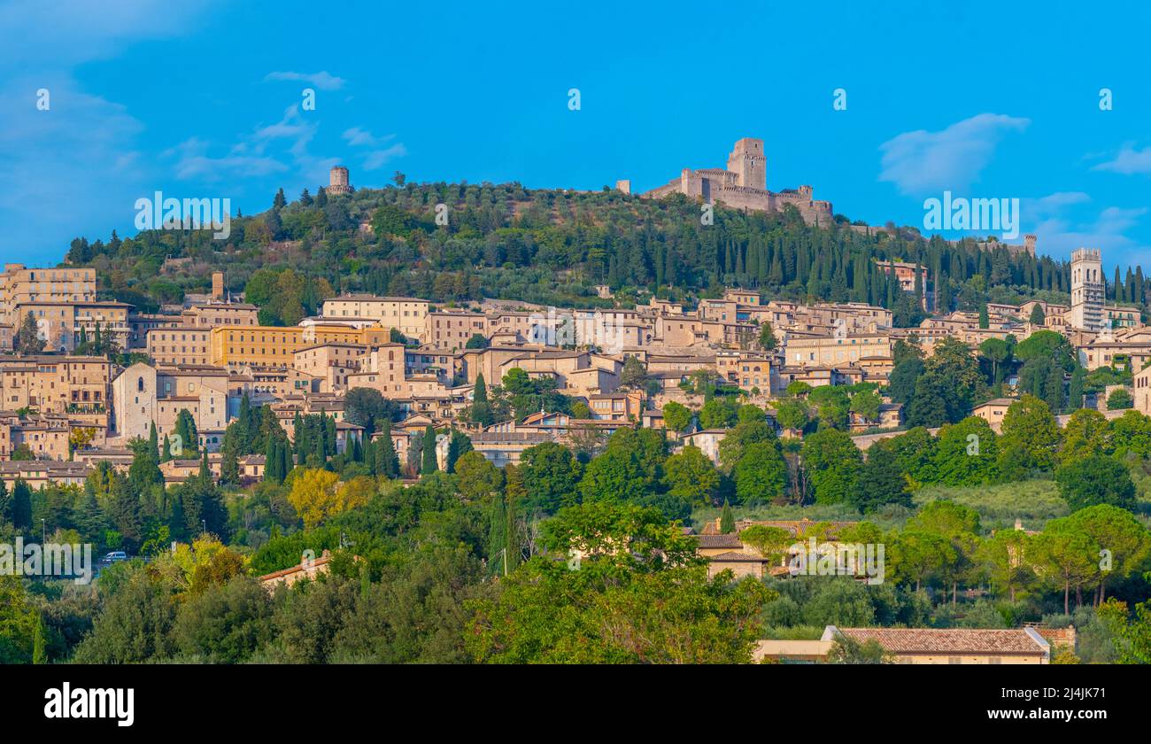 Cityscape of old town in Assisi in Italy Stock Photo