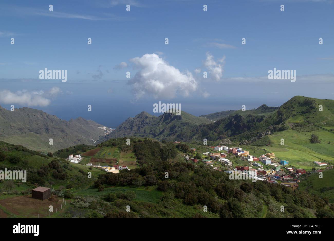 Tenerife, landscape of the north east part of the island from around Mirador De Jardina viewpoint  on a border of Anaga forest park Stock Photo