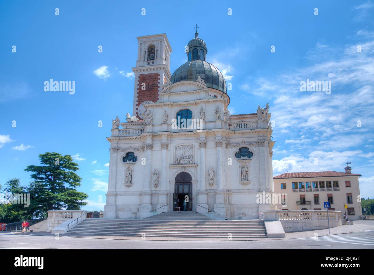 View of the Sanctuary of Madonna di Monte Berico in Italian town ...