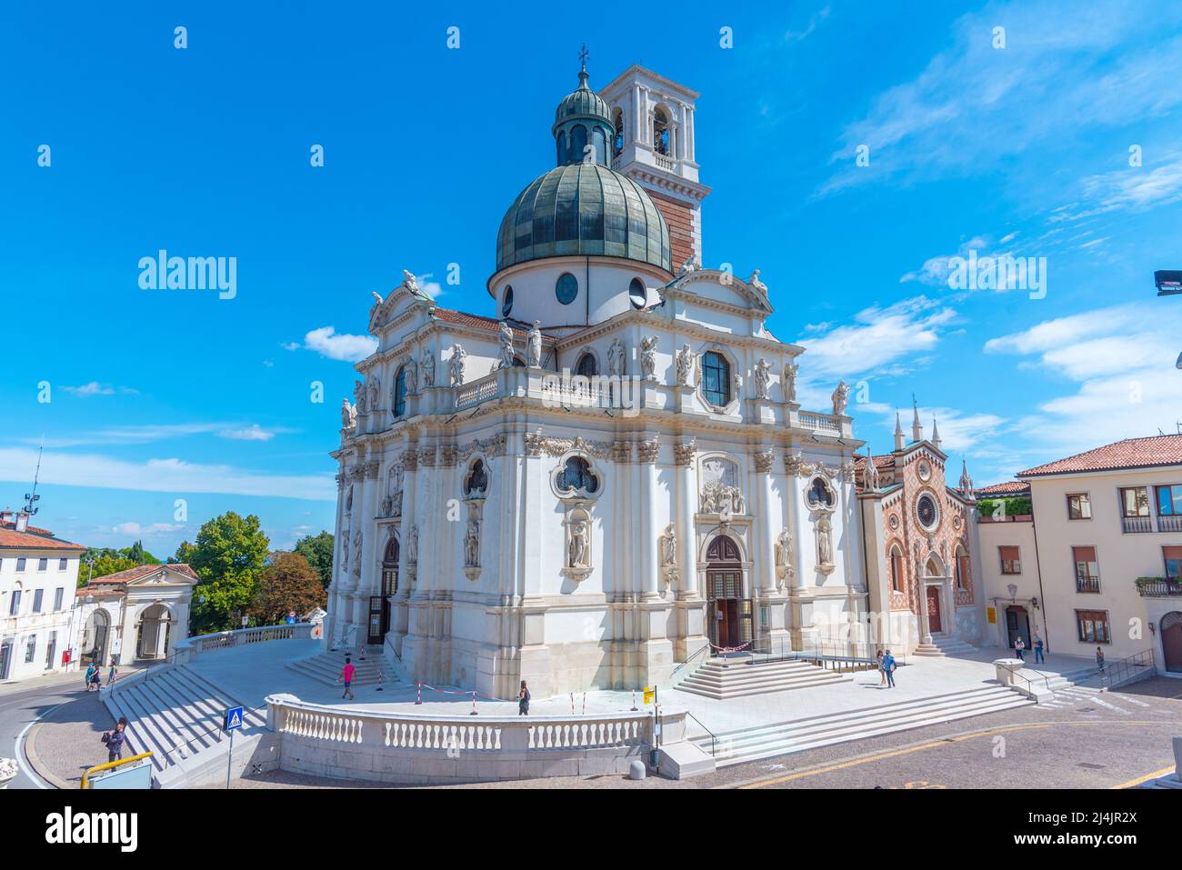 View of the Sanctuary of Madonna di Monte Berico in Italian town ...