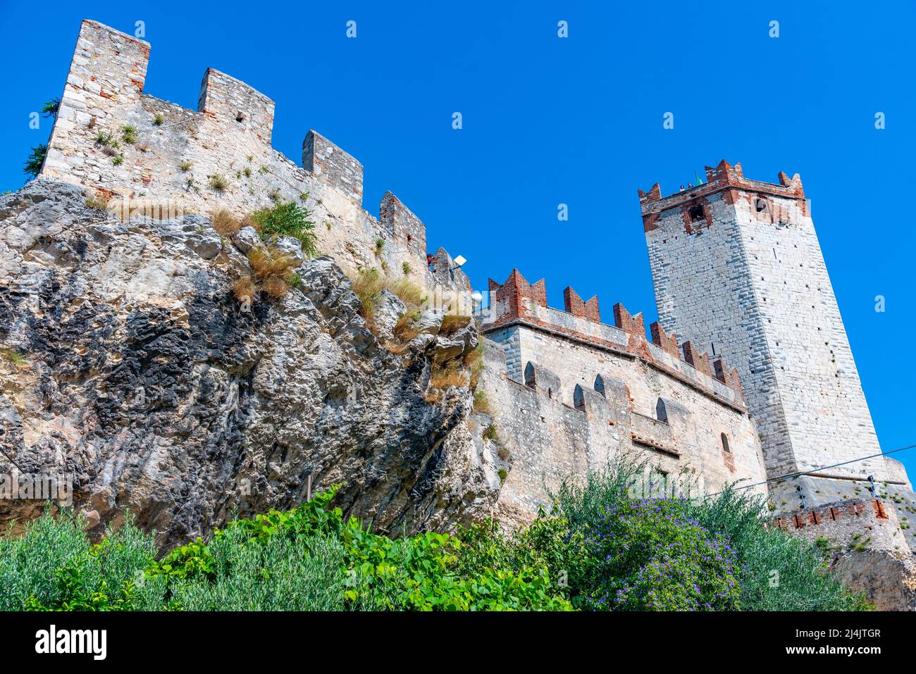 Castello di Malcesine at Lago di Garda in Italy. Stock Photo