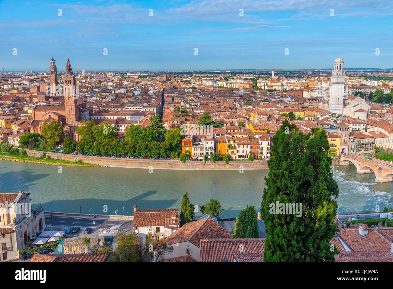 Panorama of italian town verona Stock Photo - Alamy
