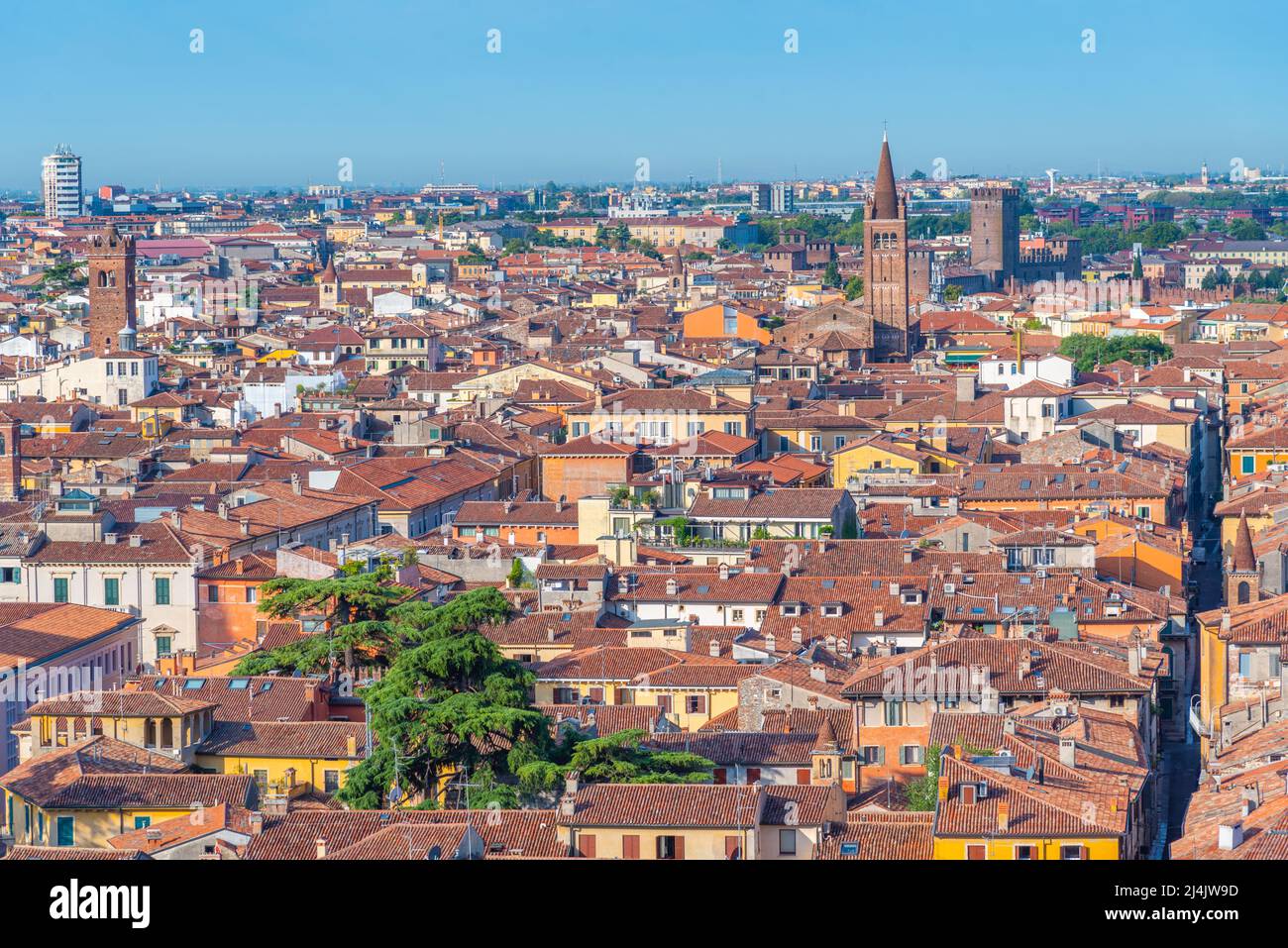 aerial view of Verona from the castel san pietro Stock Photo - Alamy