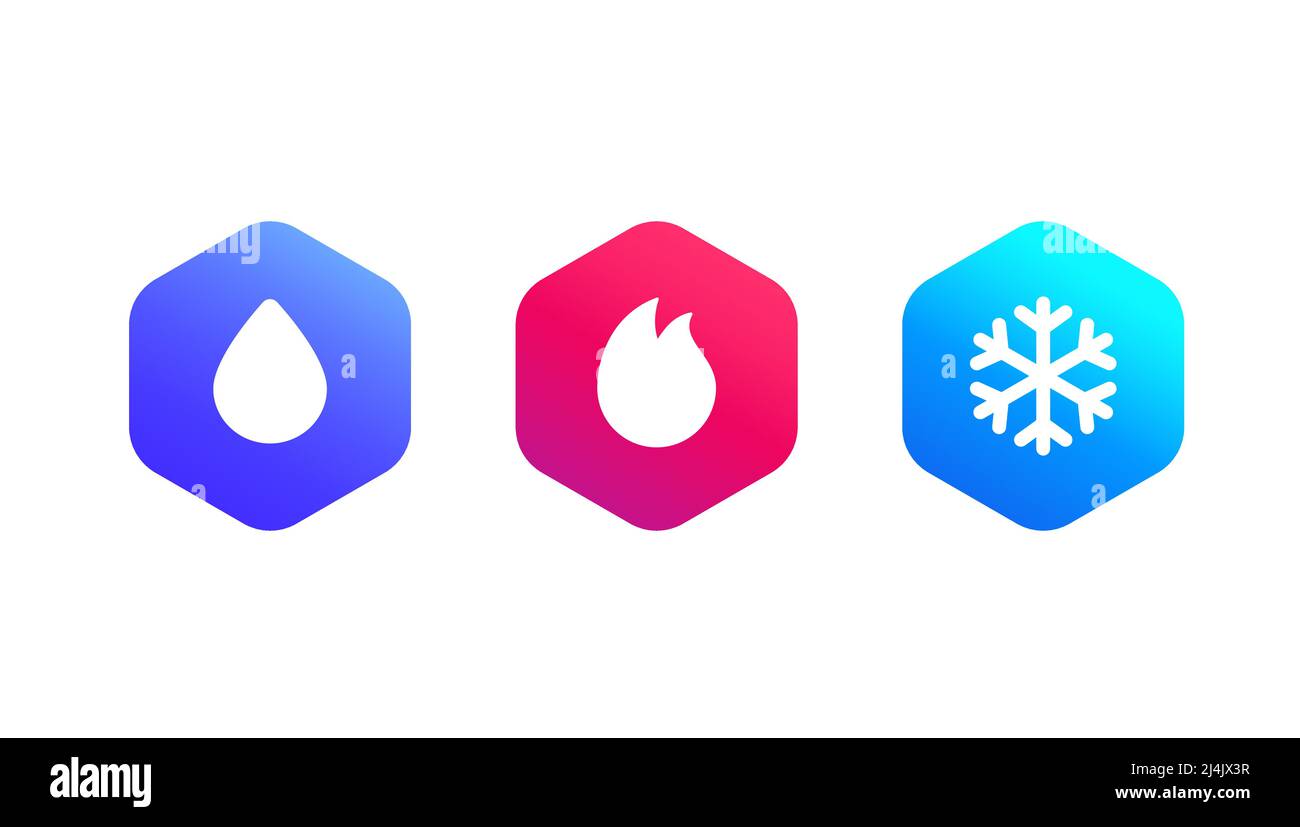water, fire and ice vector icons Stock Vector Image & Art Alamy