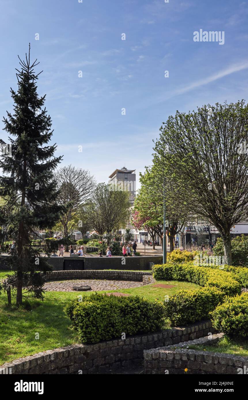 Plymouth’s Armada Way cutting through the main pedestrianised shopping