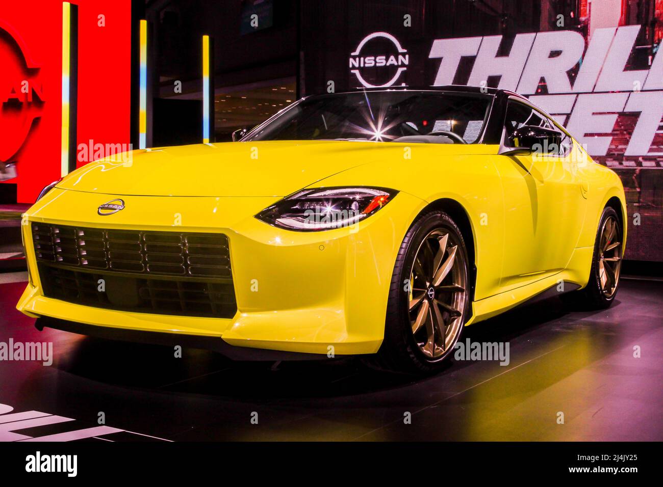 NEW YORK, NY, USA - APRIL 13, 2022: Nissan Z 2023 showing during NYIAS  at Jacobs Javits Center on Press Day 1 First show after 2019 Stock Photo