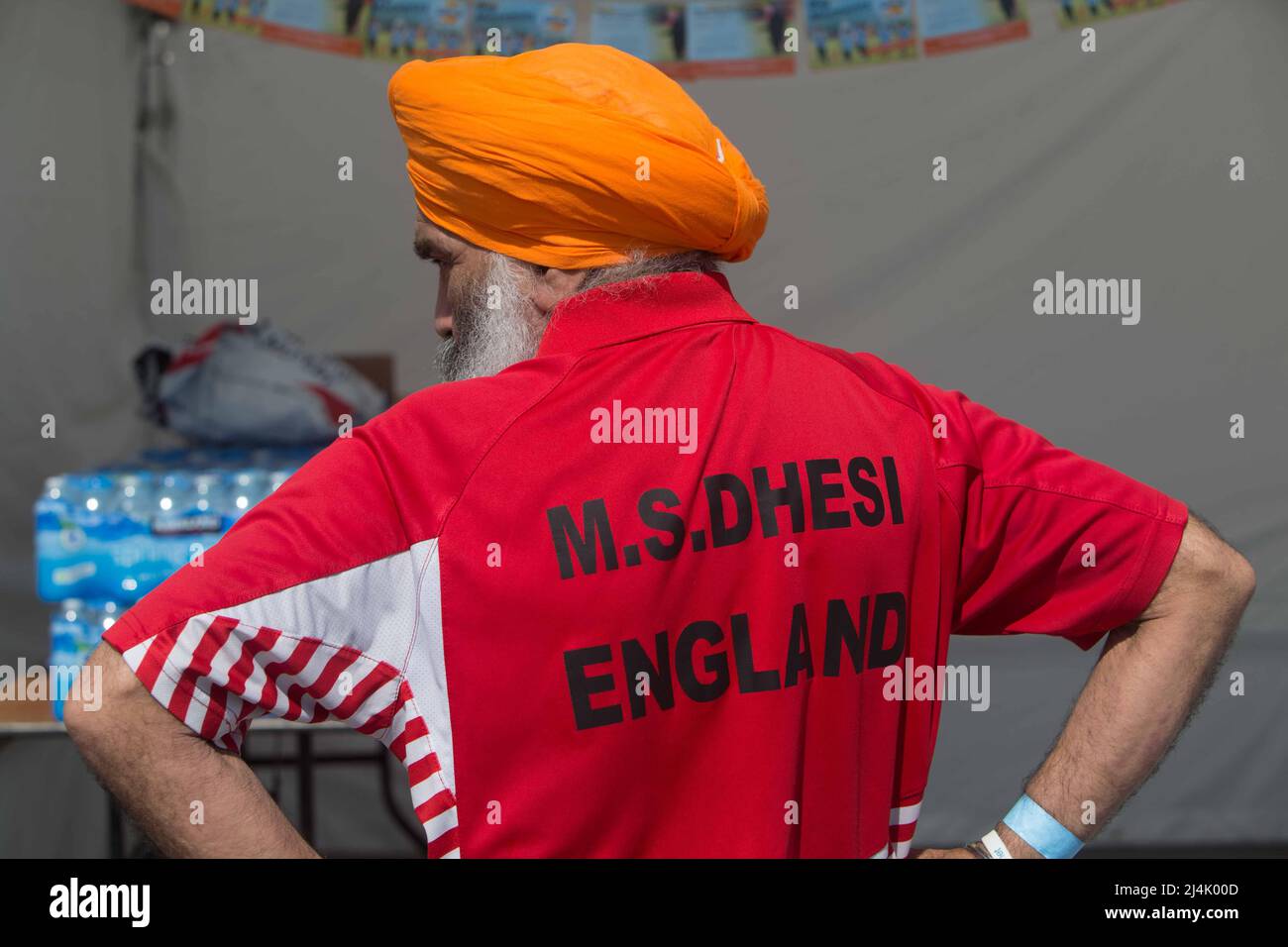 London UK 16 April 2022 Meva Singh Dhesi badminton player for England disable team ,fought for 40 years to make Badminton a Olympic game, his dream was achieved at the last Olympic