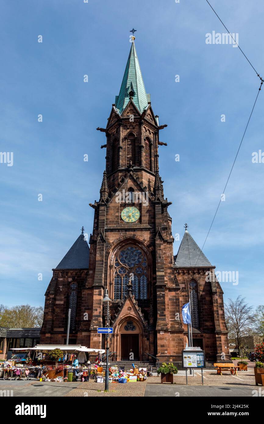 Evangelical Kreuzkirche in Viersen Stock Photo