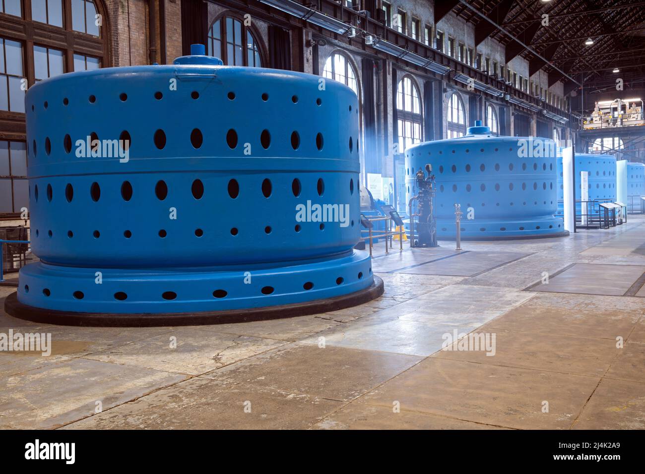 Canada, Ontario, Niagara Falls, Interior of the first major hydro electric power plant in Niagara Falls completed in 1905, is now a interactive museum Stock Photo