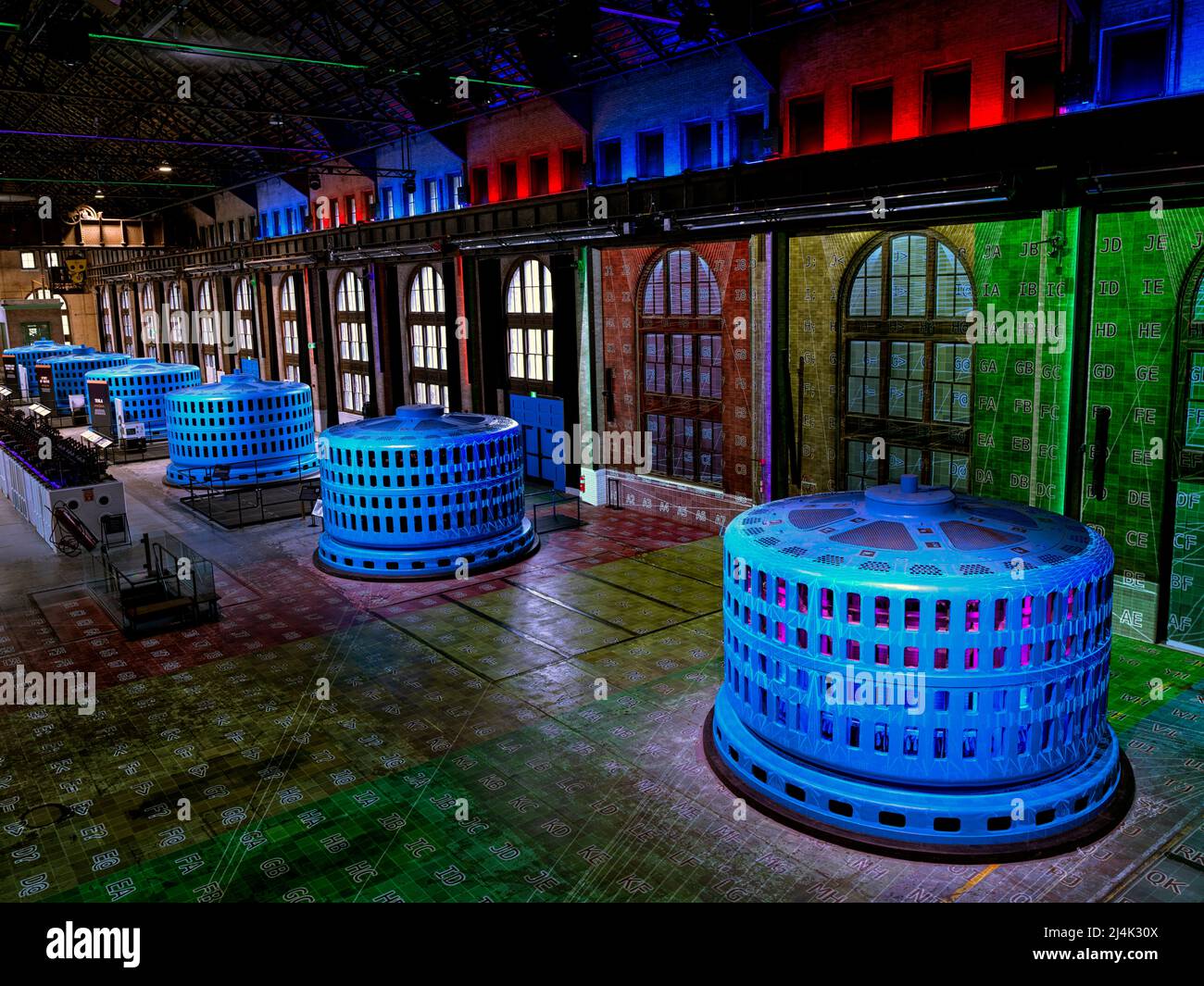 Canada, Ontario, Niagara Falls, Interior of the first major hydro electric power plant in Niagara Falls completed in 1905, is now a interactive museum Stock Photo