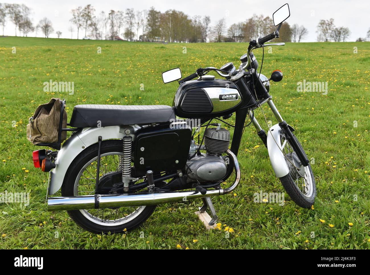 GDR Motorcycle MZ TS Stock Photo