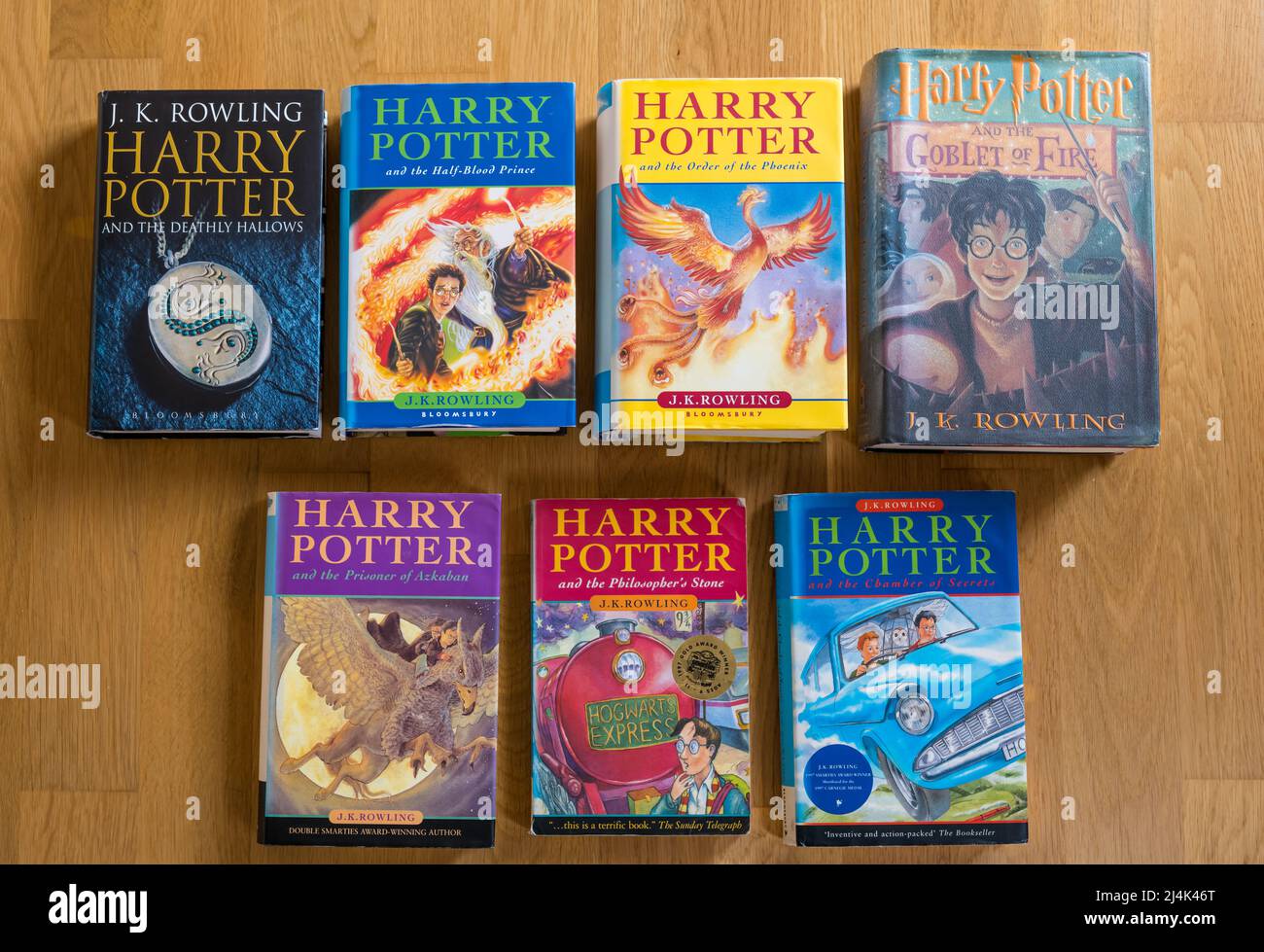 Display of Harry Potter series of books by J K Rowling, UK Stock Photo