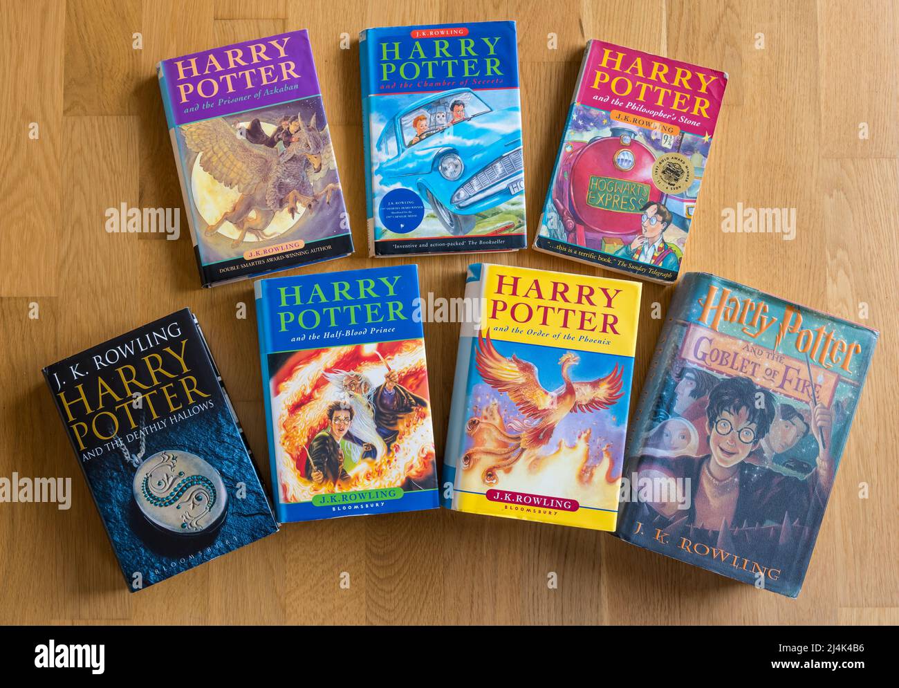 Display of Harry Potter series of books by J K Rowling, UK Stock Photo