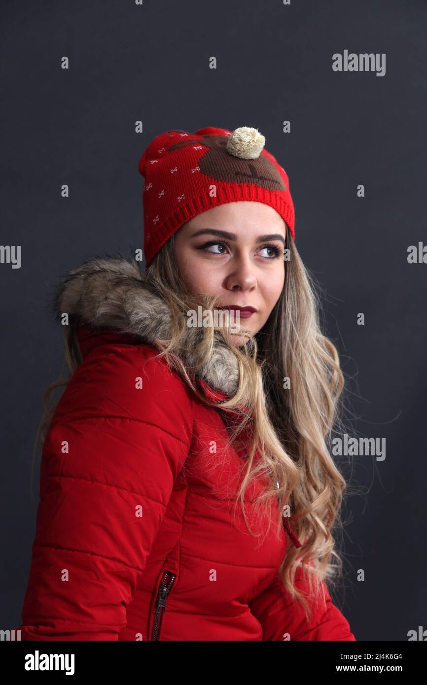 Attractive blond girl in hat hi-res stock photography and images - Alamy