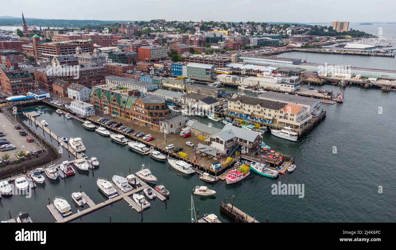 Portland Waterfront Historic District, Portland, ME, USA Stock Photo