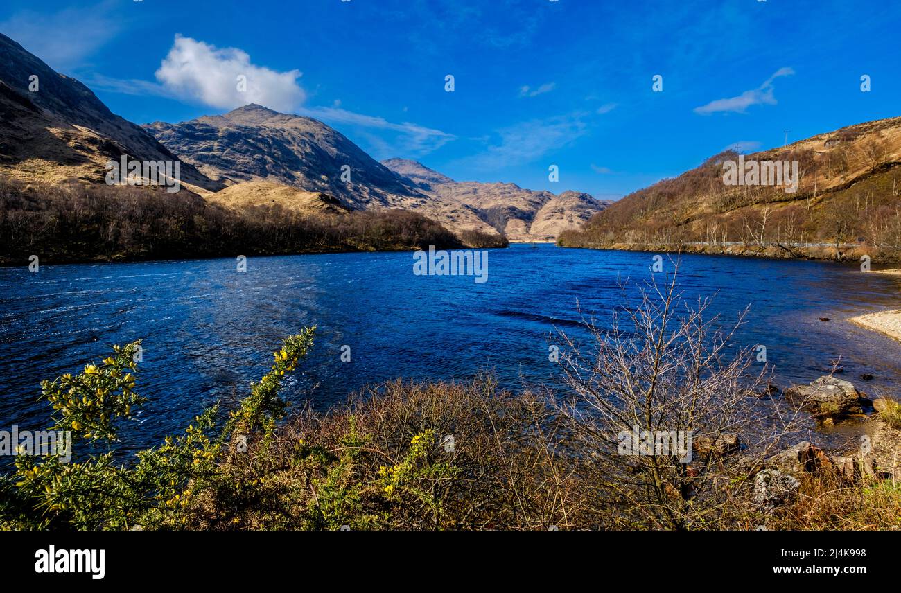 Picturesque view of Loch Eilt, Highlands of Scotland Stock Photo